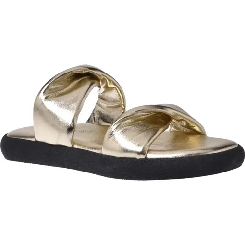 Slipper in platinum laminated nappa leather , Damen, Größe: 39 EU - Baldinini - Modalova