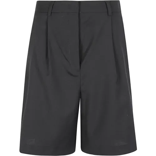 High-waisted wool Bermuda shorts , female, Sizes: XS - Max Mara Weekend - Modalova