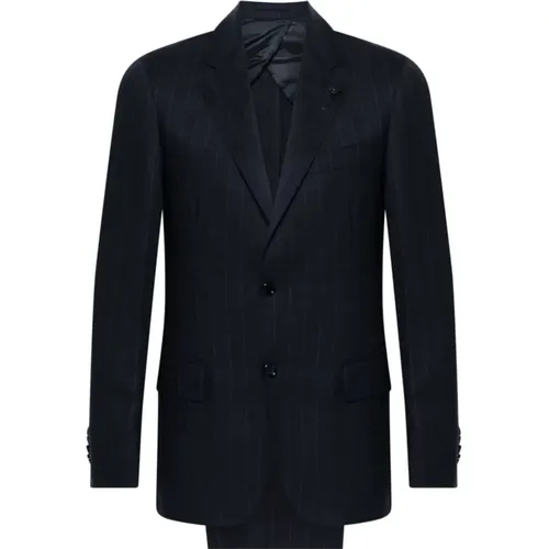 Pinstripe Wool Suit Set , male, Sizes: L, XL, 2XL - Lardini - Modalova