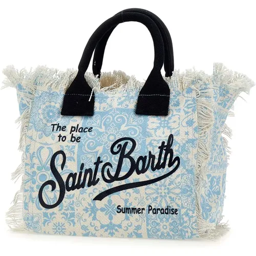 Baroque Pattern Handbag Blue White , female, Sizes: ONE SIZE - MC2 Saint Barth - Modalova