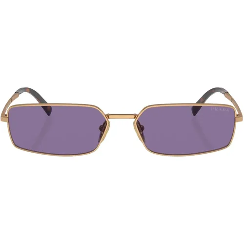 Rechteckige Metallsonnenbrille , unisex, Größe: 59 MM - Prada - Modalova