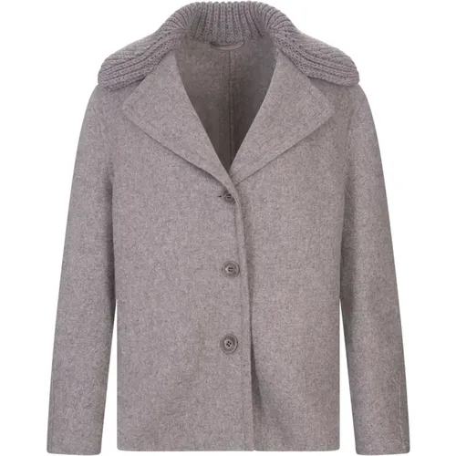 Grey Wool Blend Cloth Coat , female, Sizes: 2XS, 3XS - Ermanno Scervino - Modalova