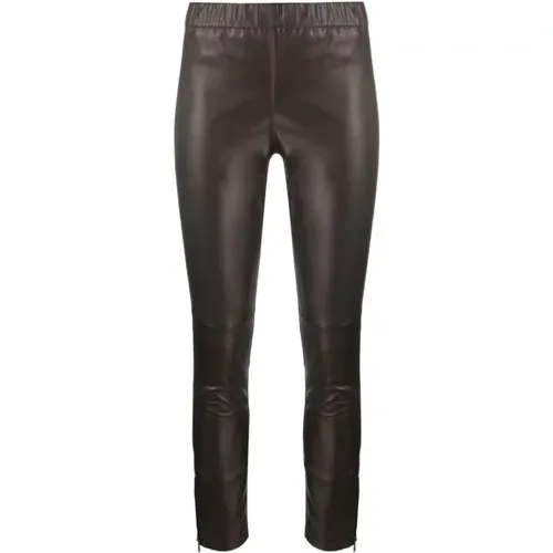 Braune Leder Leggings , Damen, Größe: XS - P.A.R.O.S.H. - Modalova