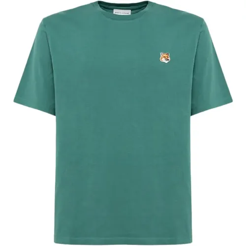 Solid Color Crew Neck T-Shirt , male, Sizes: M, XL, S, L - Maison Kitsuné - Modalova
