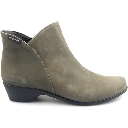 Nubuk Ankle Boot in Pewter Grey , Damen, Größe: 36 EU - mephisto - Modalova