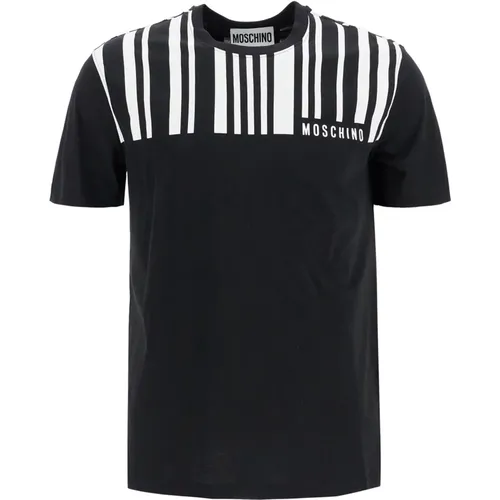 Barcode-Druck Baumwoll-T-Shirt , Herren, Größe: S - Moschino - Modalova