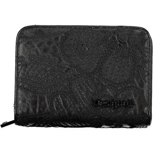 Schwarze Polyethylen-Brieftasche mit Logo-Detailing , Damen, Größe: ONE Size - Desigual - Modalova