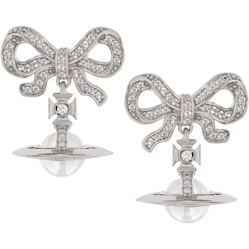 Octavie Platinum White Earrings , female, Sizes: ONE SIZE - Vivienne Westwood - Modalova