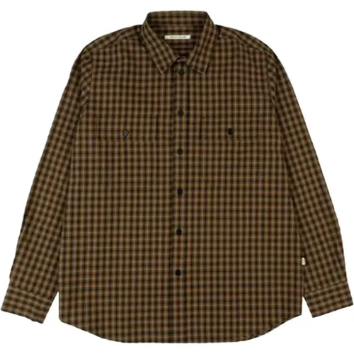 Flanell-Flanell-Check-Shirt , Herren, Größe: S - Wood Wood - Modalova