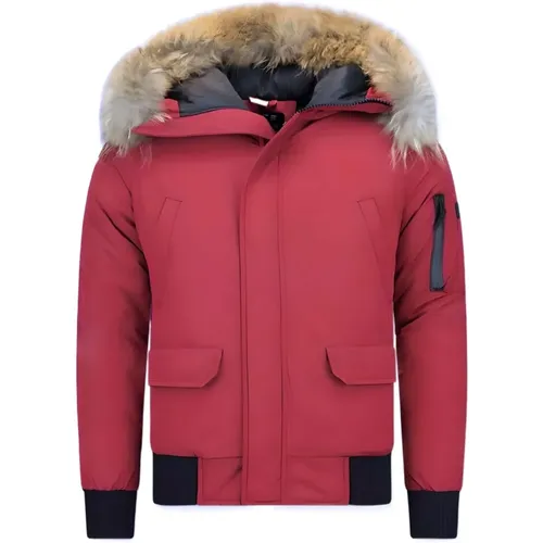 Men Winter Jacket Online - Winter Jackets with Genuine Fur Collar - Pi-7005Z , male, Sizes: M, L, S, XS, XL - Enos - Modalova