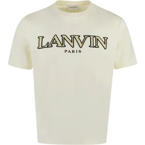 Weißes Logo T-Shirt für Männer - Lanvin - Modalova