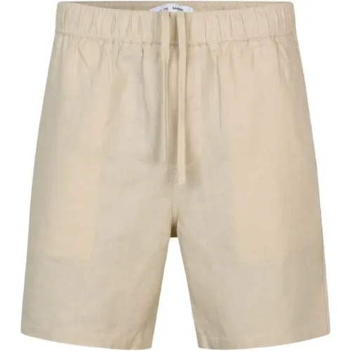 Linen Mid-Rise Shorts , male, Sizes: XL - Samsøe Samsøe - Modalova