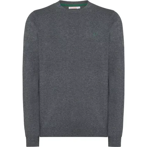 Grey Round Solid Sweater for Men , male, Sizes: S, XL, 3XL, 2XL, L - Sun68 - Modalova