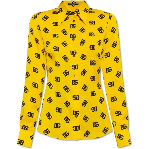 Silk shirt , female, Sizes: M, S, XS - Dolce & Gabbana - Modalova