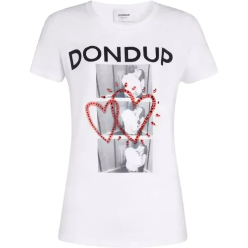 Klassisches T-Shirt , Damen, Größe: M - Dondup - Modalova