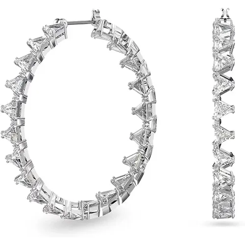 Millenia Trilliant-Schliff Earrings, White, Rhodiniert , female, Sizes: ONE SIZE - Swarovski - Modalova