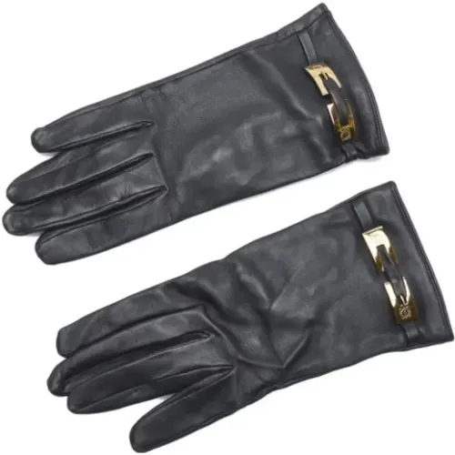 Pre-owned Leather gloves , female, Sizes: ONE SIZE - Loewe Pre-owned - Modalova
