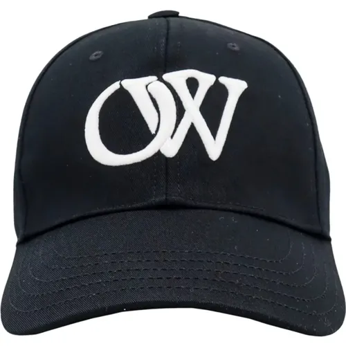 Schwarze Verstellbare Mütze mit Besticktem Logo,Schwarzer Logo-Hut - Off White - Modalova