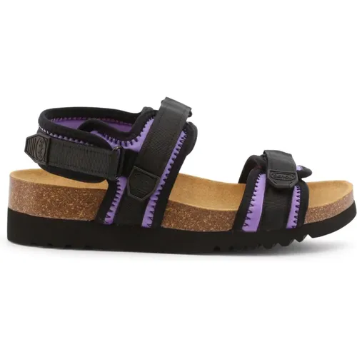 Fabric Sandals with Ankle Strap and Velcro Fastening , female, Sizes: 2 UK, 3 UK - Scholl - Modalova