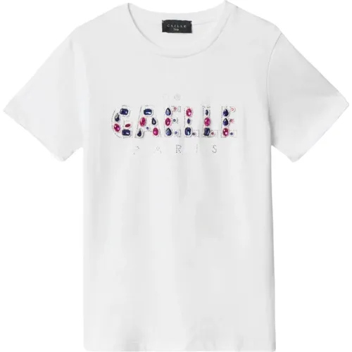 Damen Logo Stein T-shirt , Damen, Größe: L - Gaëlle Paris - Modalova