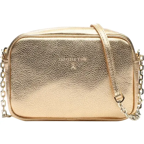 Golden Mini Bag with Detachable Chain , female, Sizes: ONE SIZE - PATRIZIA PEPE - Modalova
