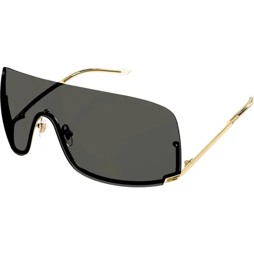 Gold/Dark Grey Sunglasses , unisex, Sizes: ONE SIZE - Gucci - Modalova