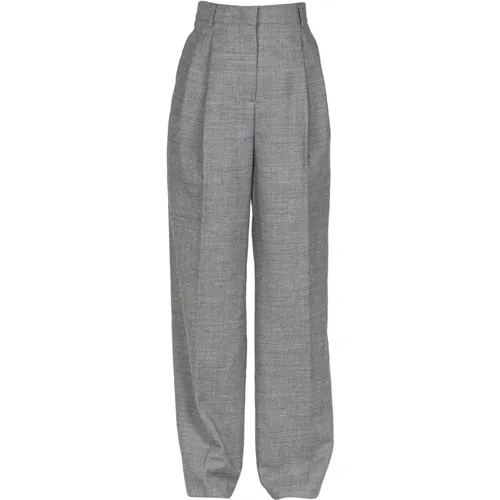 Wide wool trousers with straight leg , female, Sizes: S, M, XS - Semicouture - Modalova