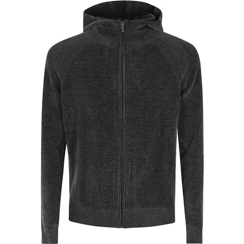 Samt Kapuzenstrickjacke mit Reißverschluss , Herren, Größe: 2XL - RRD - Modalova