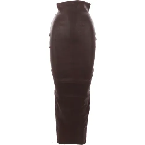 Leather Pencil Skirt , female, Sizes: XS, S - Rick Owens - Modalova