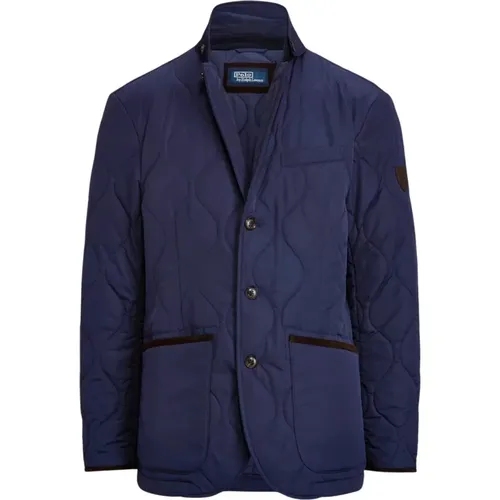 Gesteppte marineblaue Jacke mit Logo - Ralph Lauren - Modalova