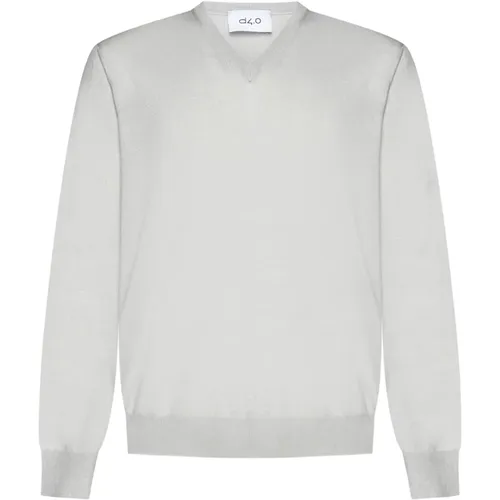 Grey V-Neck Wool Jumper Sweater , male, Sizes: S, 2XL, 3XL - D4.0 - Modalova
