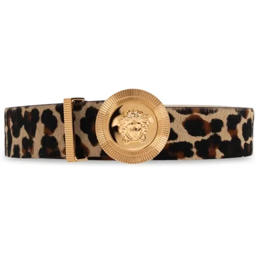 Leather belt , female, Sizes: 90 CM - Versace - Modalova