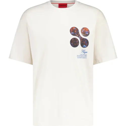Printed Cotton T-Shirt , male, Sizes: M, XL, L, 2XL, S - Hugo Boss - Modalova