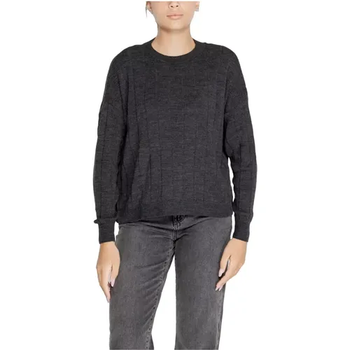 Grauer Strickpullover Damen Herbst/Winter , Damen, Größe: M - Only - Modalova