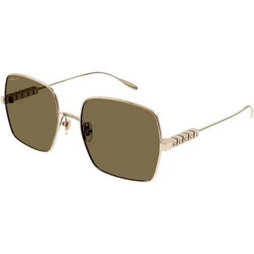 Square Metal Frame Sunglasses , female, Sizes: 57 MM - Gucci - Modalova