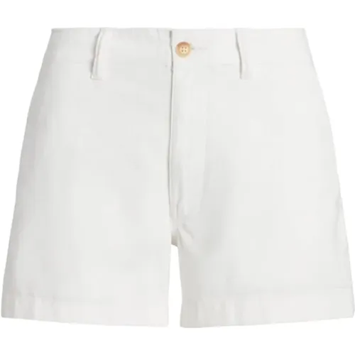 Weiße Baumwoll-Twill-Shorts , Damen, Größe: XS - Ralph Lauren - Modalova