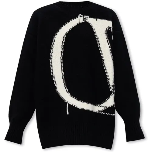 Monogrammed sweater , female, Sizes: S - Off White - Modalova