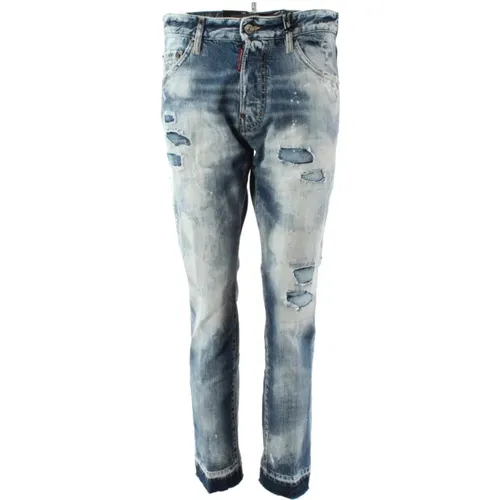 Cool Guy Cropped Blaue Jeans für Herren , Herren, Größe: XS - Dsquared2 - Modalova