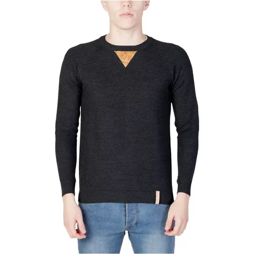 Grauer Rundhals-Strickpullover für Männer , Herren, Größe: M - Alviero Martini 1a Classe - Modalova