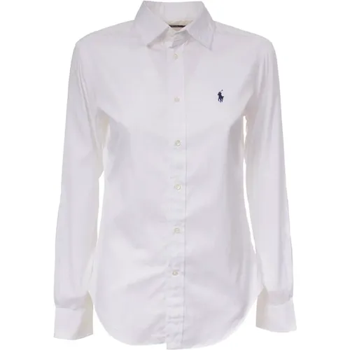 Weißes Oxford Baumwollhemd mit gesticktem Pony - Polo Ralph Lauren - Modalova