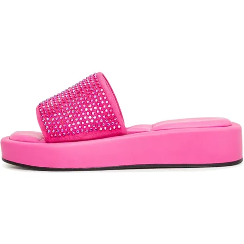 Jewel Platform Mule - Fuchsia - Cesare Gaspari - Modalova