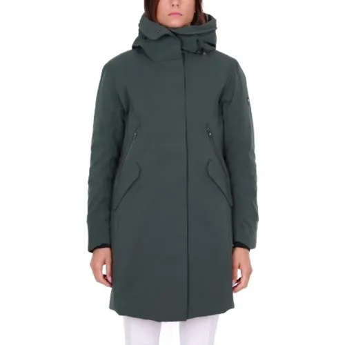 Lange Kapuzenparka, grün , Damen, Größe: XS - Krakatau - Modalova