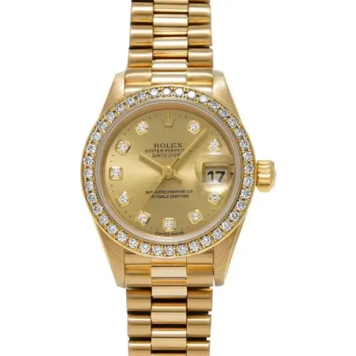 Pre-owned Gold watches , female, Sizes: ONE SIZE - Rolex Vintage - Modalova