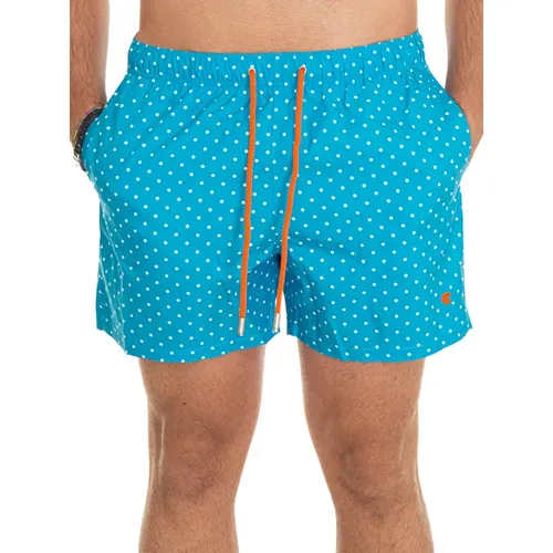 Polka-Dot Boardshort with Logo Details , male, Sizes: 2XL, XL, M, L, 3XL - Gallo - Modalova