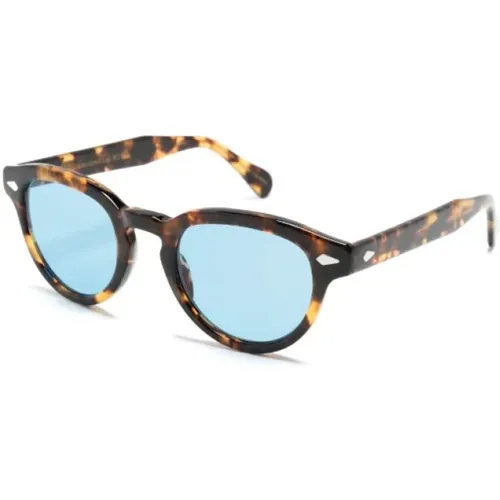 Klassische Havana Blaue Sonnenbrille , Herren, Größe: 46 MM - Moscot - Modalova