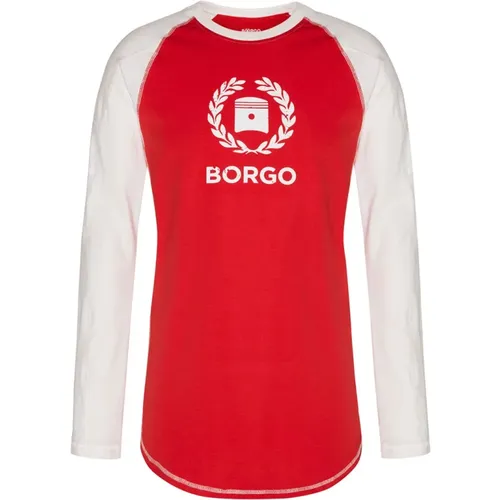 Siracusa Longlap Rosso T-Shirt , male, Sizes: S, XL, M, L, 2XL - Borgo - Modalova