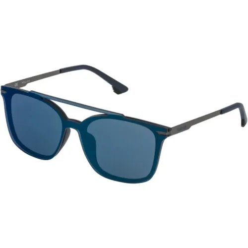 Blaue Metallsonnenbrille , unisex, Größe: ONE Size - Police - Modalova