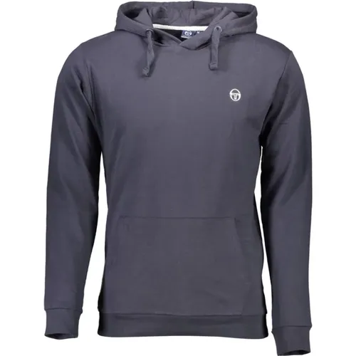 Blauer Kapuzenpullover mit Stickerei , Herren, Größe: S - Sergio Tacchini - Modalova