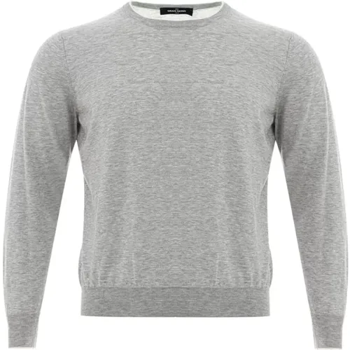 Eleganter Grauer Seiden Baumwoll Pullover - Gran Sasso - Modalova