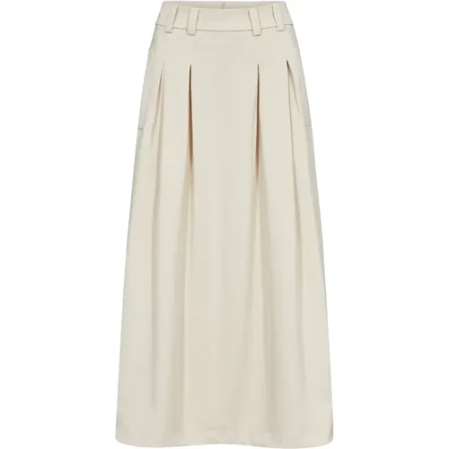 Pleat Skirt Offwhite Long Skirt , female, Sizes: M, XS, S, L - Co'Couture - Modalova